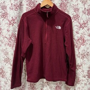 The North Face 1/4 Zip Fleece Pullover Burgundy Mens M